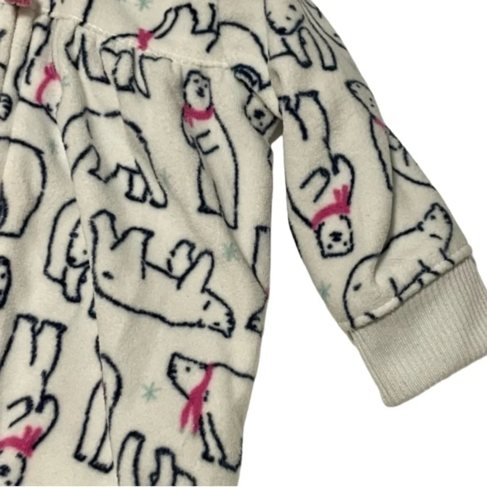 Carter’s Polar Bear Winter Fleece Onesie Full Zip Size 3m